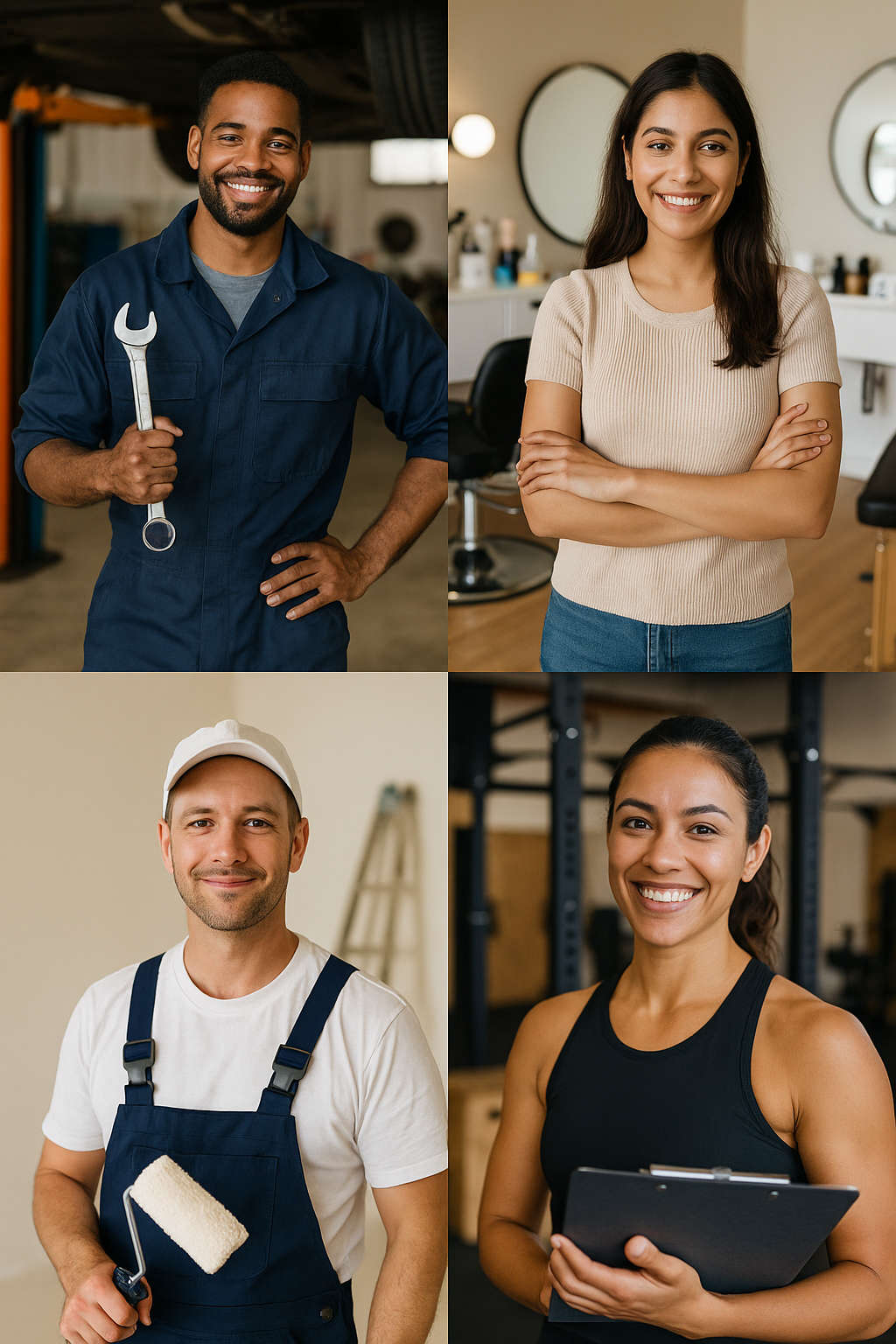 Real business owners - tradespeople, creatives, side hustlers